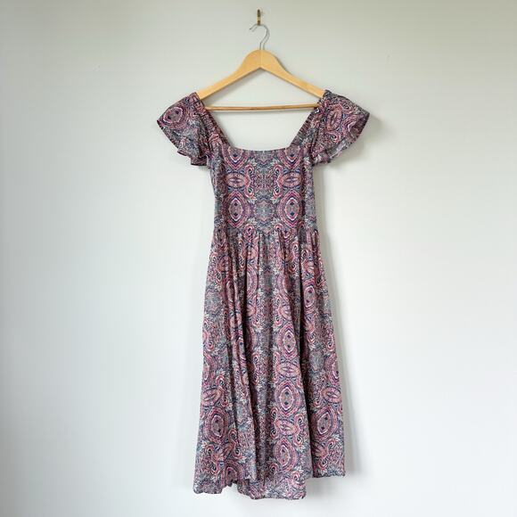 Banana Republic Tie-Back Midi Dress Blush Ash SP - Picture 3 of 10